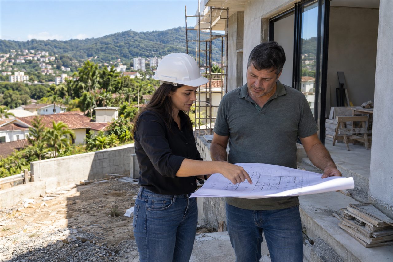 Acompanhamento técnico em uma construção